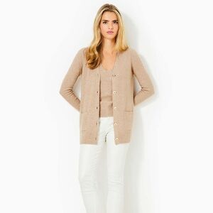 Lilly Pulitzer Averlie Sequin Cardigan in Gold Metallic, Size L NWT $178.